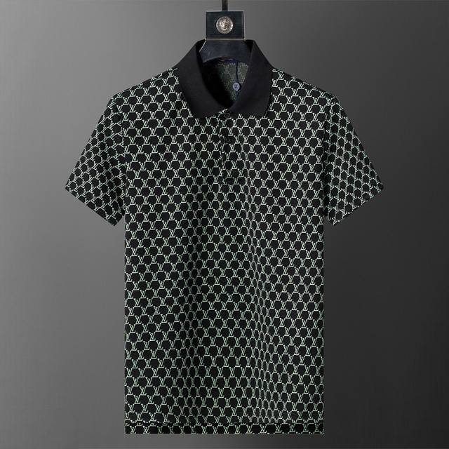 Spring and summer official website synchronized new lapel T-shirt Polo, jacquar