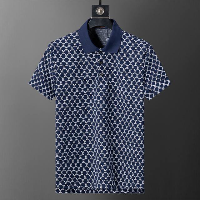 Spring and summer official website synchronized new lapel T-shirt Polo, jacquar