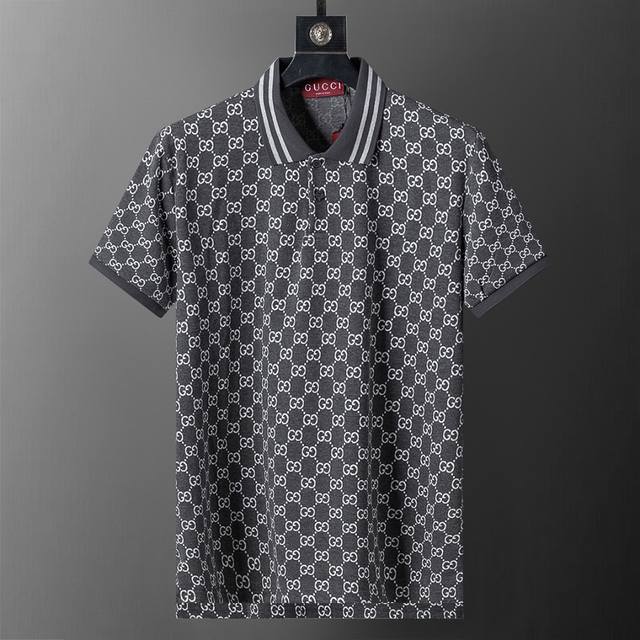 Spring and summer official website synchronized new lapel T-shirt Polo, Gg lett