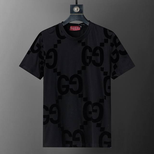 New T-shirt with flocking printing, exquisite workmanship, synchronized with th