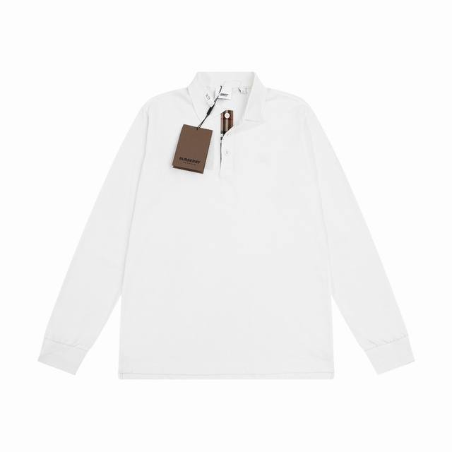 Bur New lapel long-sleeved Polo shirt with classic warhorse embroidered logo, cu