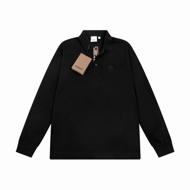 Bur New lapel long-sleeved Polo shirt with classic warhorse embroidered logo, cu