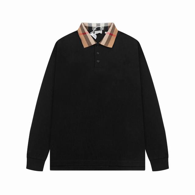 Bur New lapel long-sleeved Polo shirt with classic Tb embroidered Logo, customiz