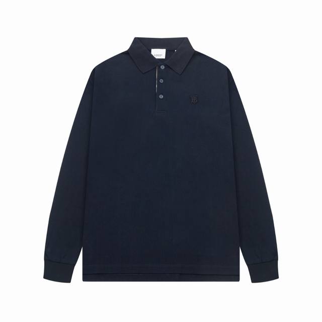Bur New style lapel long-sleeved Polo shirt with classic Tb embroidered Logo, cu
