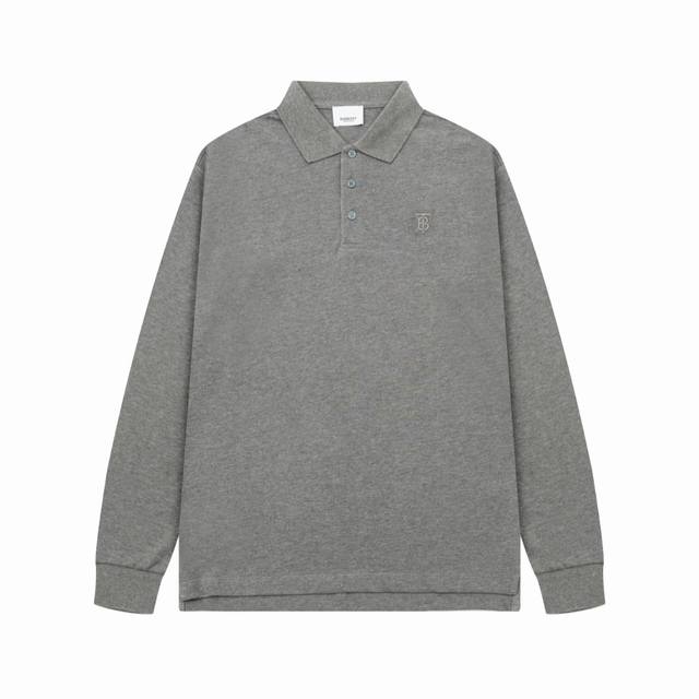 Bur New lapel long-sleeved Polo shirt with classic Tb embroidered Logo, customiz
