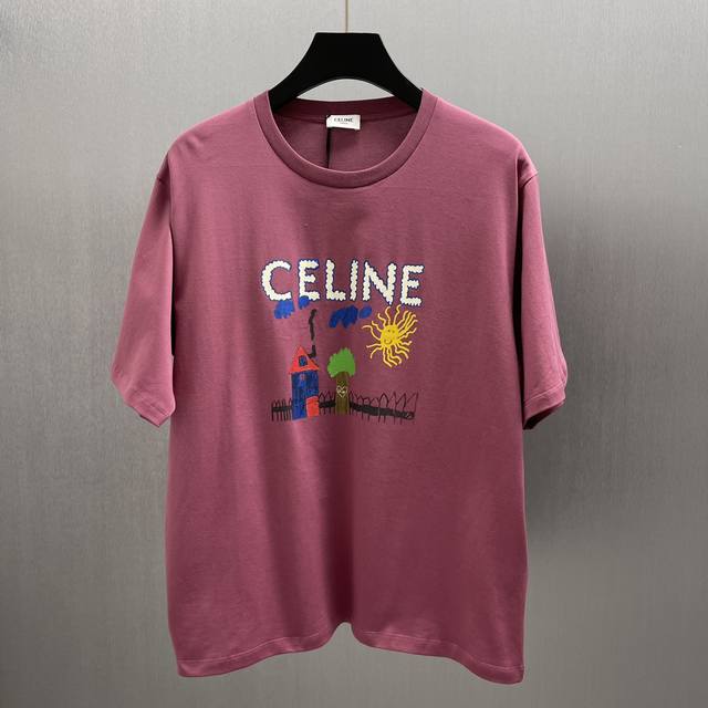 Celine Graffiti Series Printed T-shirt Size: S-Xl Decorated with a childlike pat