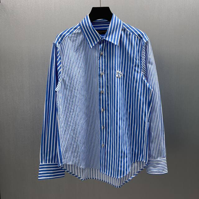 Lu Patchwork Striped Shirt Size: S-Xl This shirt uses stripes of varying widths