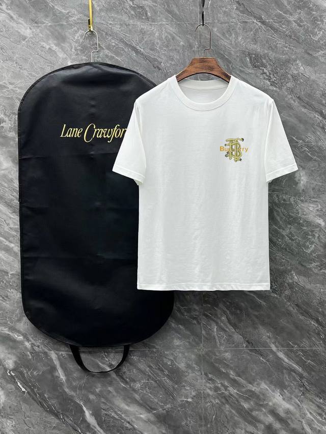 BURBERRY# 2025 Spring and Summer New Release, the latest short-sleeved round nec