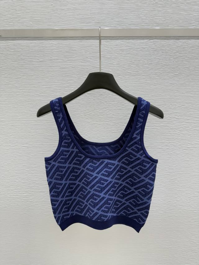 F Home Summer New Classic Letter Knitted Vest Sports Style Color: Blue Size: 36.