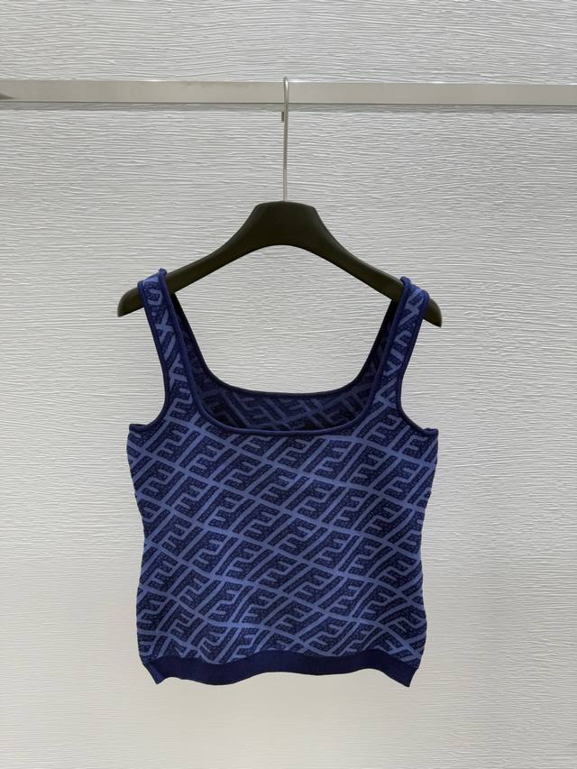 F Home Summer New Classic Letter Knitted Vest Color: Blue Size: 36.38.40 DDD