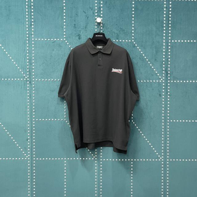 Balenciaga Blcg 25Ss cola embroidered Polo short-sleeved shirt, a light luxury e