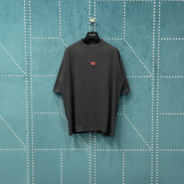 Balenciaga Blcg 25Ss short-sleeved T-shirt with double B wheat ear embroidery on