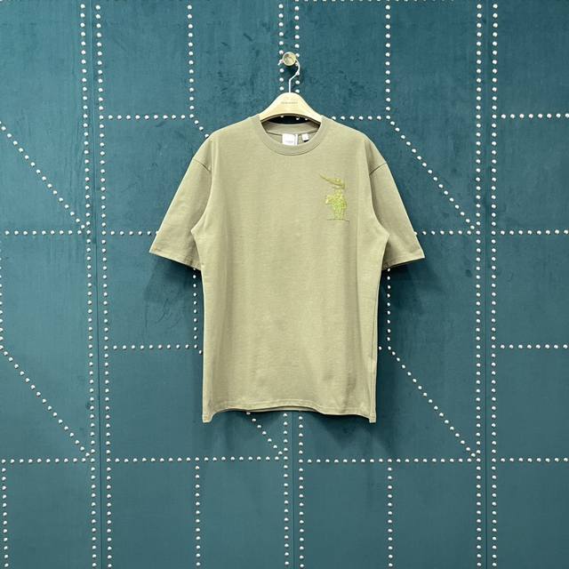 Burberry Bbr 25Ss left chest green knight foam print short-sleeved T-shirt Br020