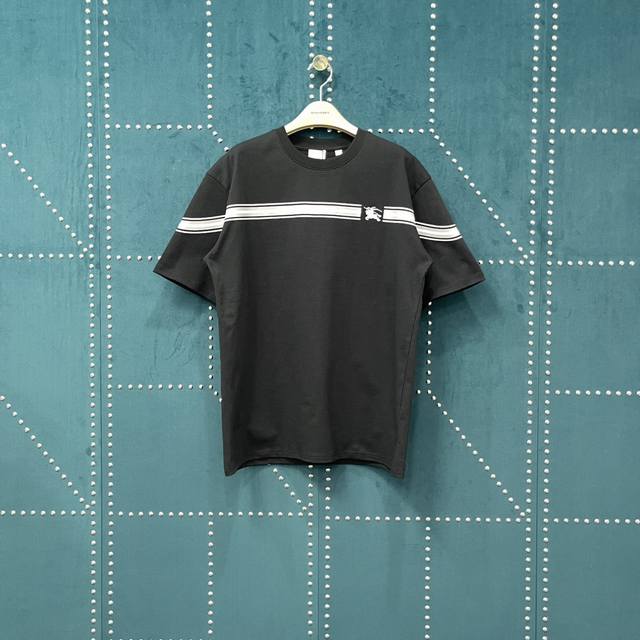 Burberry Bbr 25Ss striped little warhorse embroidered short-sleeved T-shirt Br02