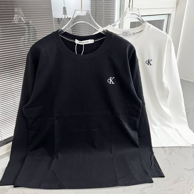 Calvin Kleinck men's and women's casual round-neck long-sleeved embroidered with