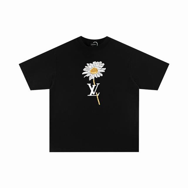 Lv Donkey 2025 new model short-sleeved T-shirt with a simple letter logo. Top-qu