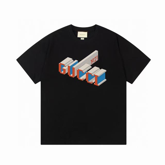 Gucci 2025Ss original fabric official short-sleeved T-shirt, custom made, 300g s