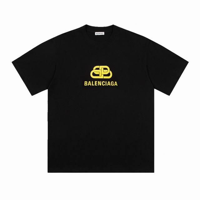 Balenciaga gold label lock letter couple short-sleeved T-shirt is made of 260g d