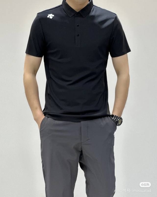 Descente Men's Summer Comfort Seamless Short-Sleeve Polo Shirt. Descente's new i