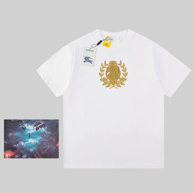 Special Gift Box Bbr Gold Leaf Logo Short-Sleeve Top Available in White and Blac