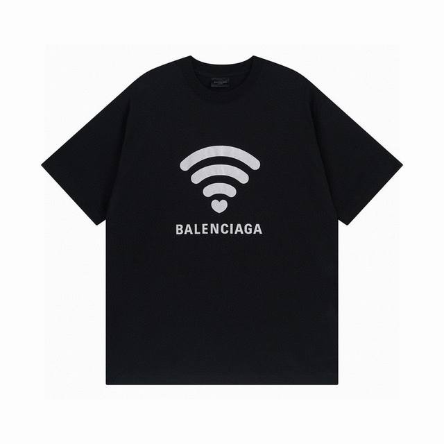 Balenciaga 2025 Limited Edition.520 Limited Wifi Runway Print Short-Sleeve T-shi