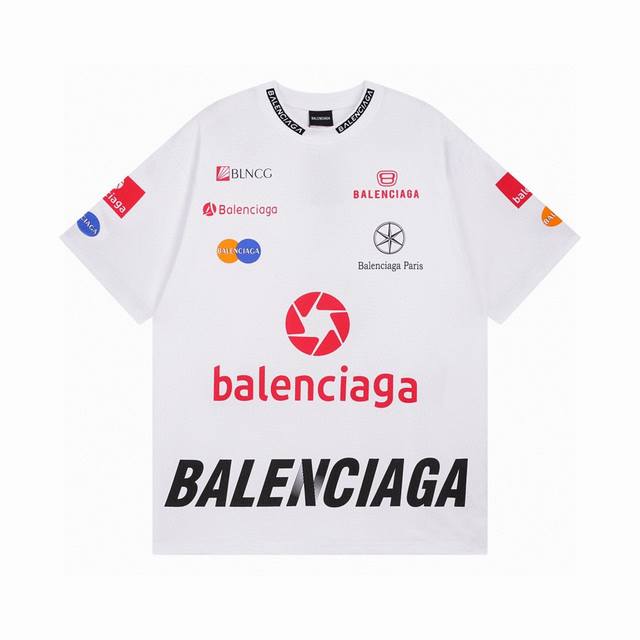 Balenciaga 2025 Ss multiple logo classic print neckline embroidery ready-to-wear