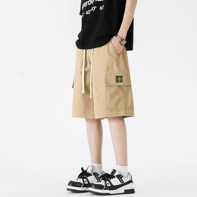 Stone Island Summer American High Street Multifunctional Pocket Workwear Denim S