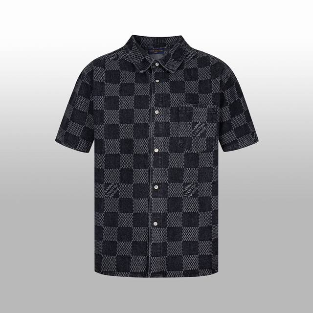 High version 1V Early Autumn show model denim short-sleeved Pharrell's American