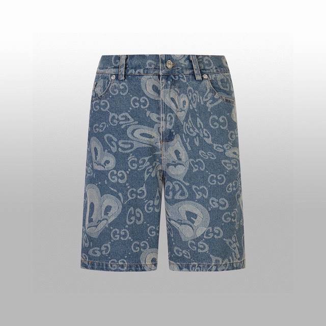 High-Release GUCC* Early Fall's latest denim shorts. London artist Hattie Stewar
