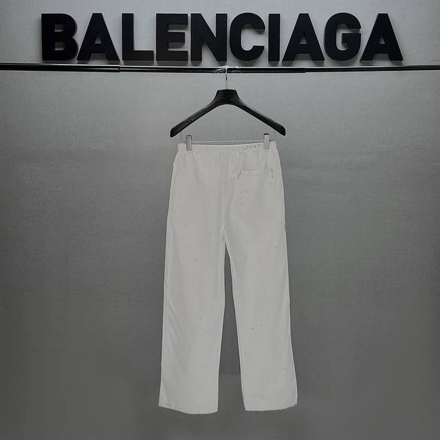 Margiela 25 spring and summer new ink hand-painted straight trousers summer thin