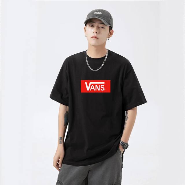 Vans summer limited edition, a classic, versatile cotton round-neck short-sleeve