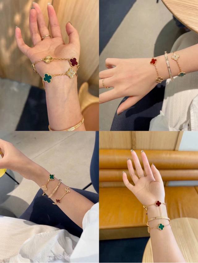 Wearing Picture: Van Cleef & Arpels' Four-Leaf Clover Laser Five-Flower Bracelet