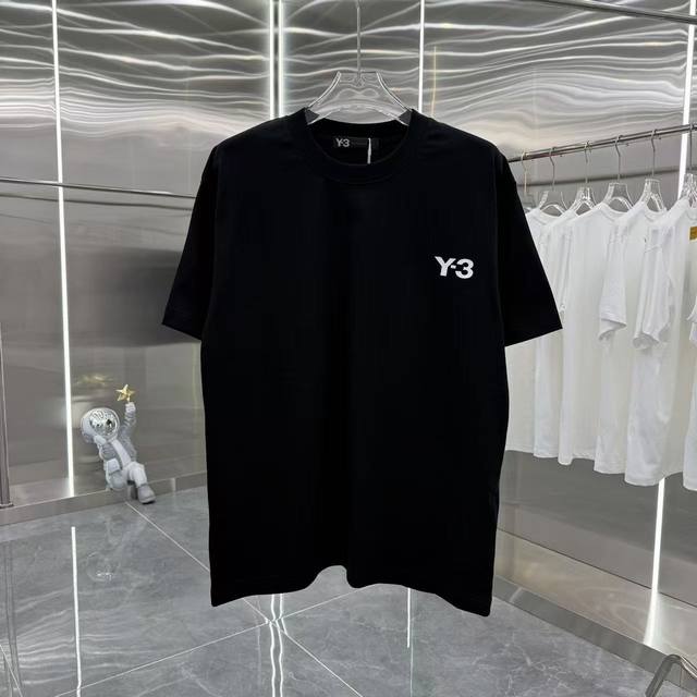 Y3 2025 summer new round neck short sleeve personalized lettering model unisex l