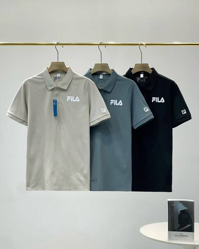 Fila Official Men's Short-Sleeved Ice Silk Quick-Drying Polo Shirt, a new summer