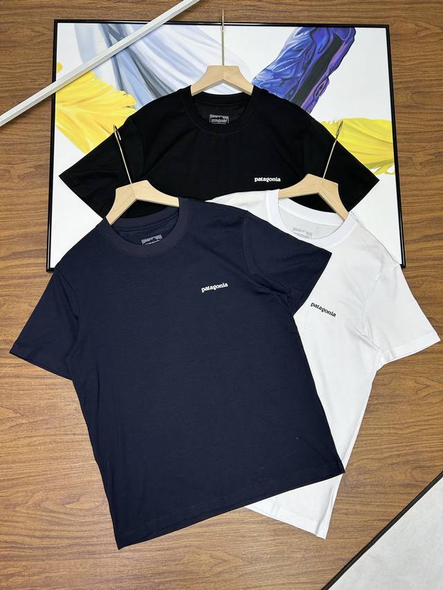 Patagonia men's summer crew neck, loose-fitting, casual short-sleeved T-shirt. T
