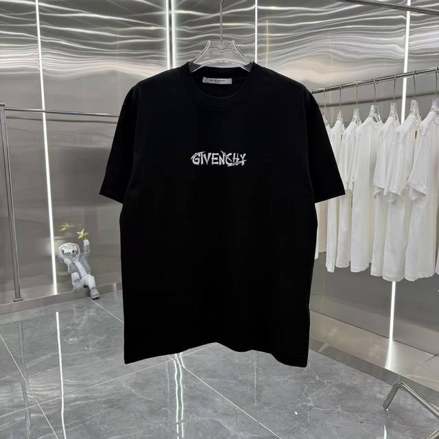 Gvc 2025 summer new round neck T-shirt personalized flocking unisex loose versio