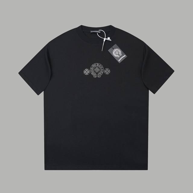 Ch*Ome Hearte 25Ss early spring new Chrome Hearts rhinestone short-sleeve top, a