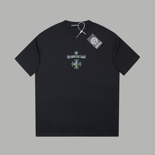 Ch*Ome Hearte 25Ss early spring new Chrome Hearts rhinestone short-sleeve top, a