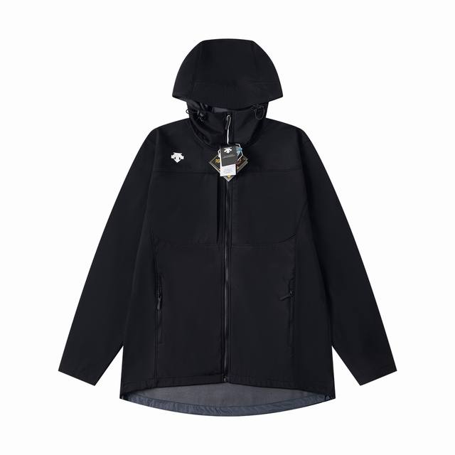 K481 Descente Hooded Softshell Jacket. Windproof, waterproof, and warm for outdo