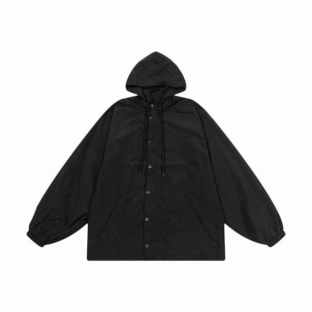 K349 Balenciaga 24Fw 70 catwalk style distressed tape letter logo hidden hood wa