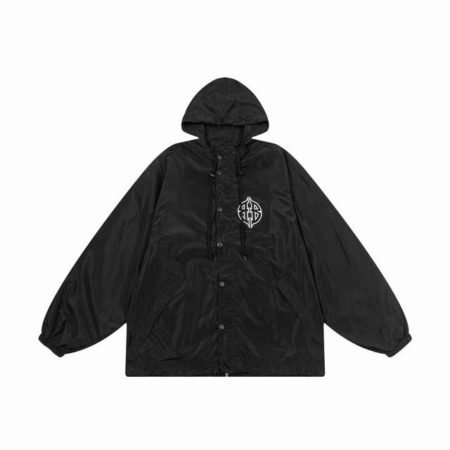 K 220Balenciaga Blcg 24Ss Metallic style iron tower night view waterproof jacke