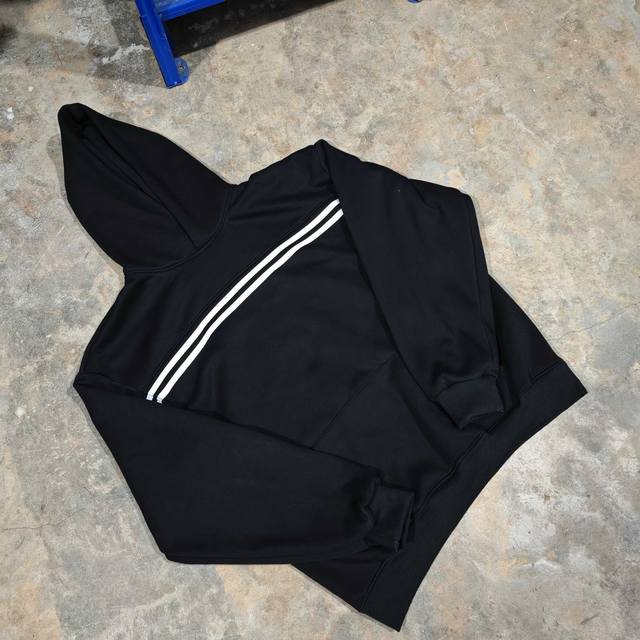 Striped stitching sweatshirt suit black Size Xxl Xxxl