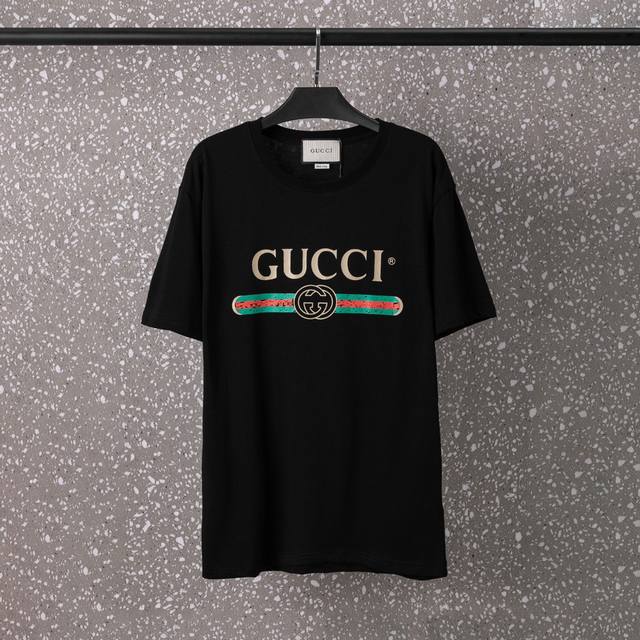 618Gucci Unisex 32S Double Yarn Cool Cotton 270g High Quality Digital Direct Pri