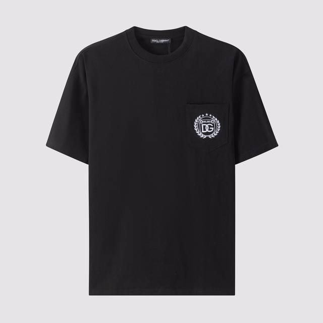 D12Dg Home-Dolce & Gabbana Cotton Pocket Embroidered Logo Short Sleeve T-Shirt 2
