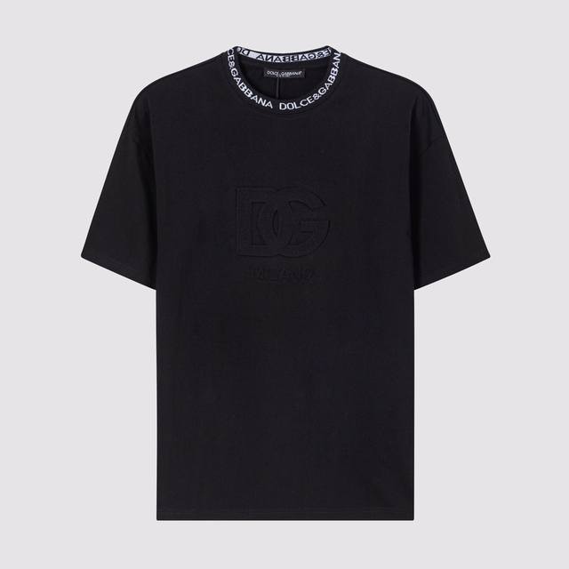 D07Dg Home-Dolce & Gabbana Cotton Embossed Logo Short Sleeve T-Shirt 270g Weight