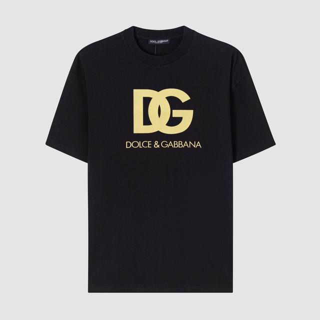 D06Dg Home-Dolce & Gabbana Cotton Printed Letter Logo Short Sleeve T-Shirt 270g