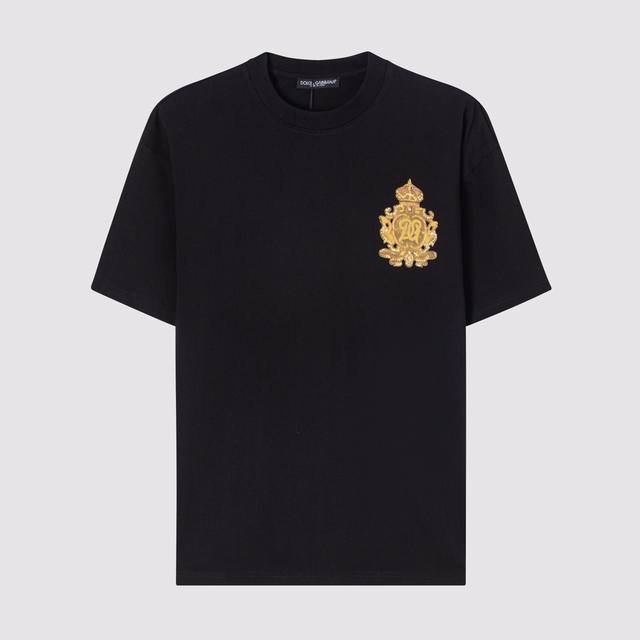 D05Dg Home-Dolce & Gabbana Cotton Printed Short Sleeve T-Shirt 270g Weight-Black