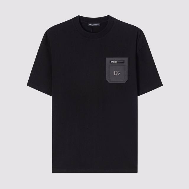 D04Dg Home-Dolce & Gabbana Cotton Short Sleeve T-Shirt 270g Weight-Black and Whi
