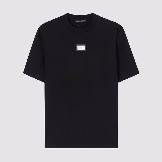 D03Dg Home-Dolce & Gabbana Metal Logo Button Cotton Short Sleeve T-Shirt 270g We