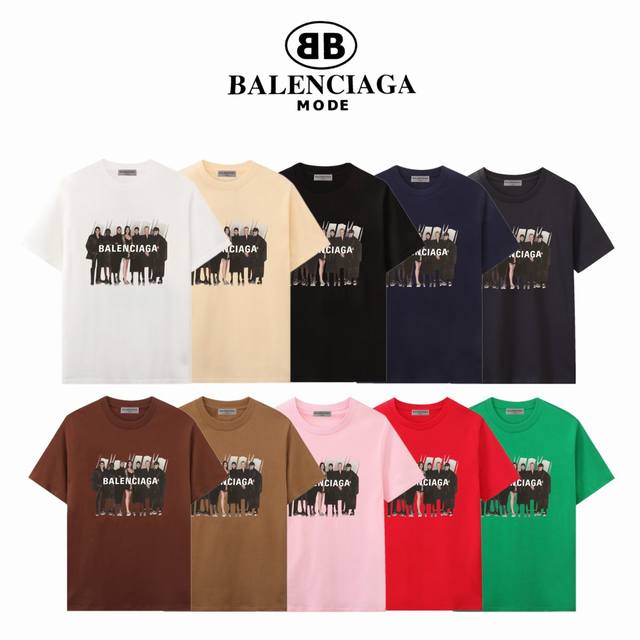 Balenciaga band portrait couple short-sleeved top, a hit on Douyin and Xiaohongs